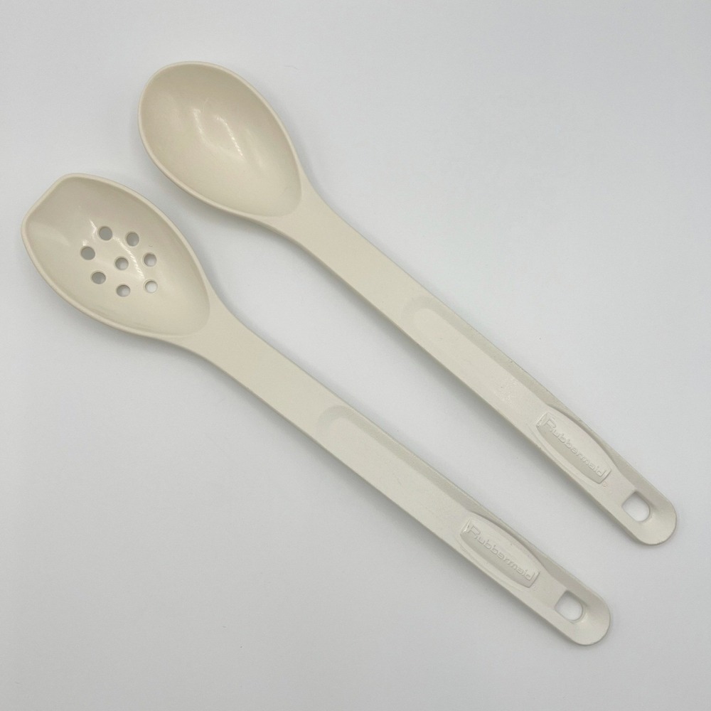 Rubbermaid Heavy Duty Nylon Spoons Basting Stir 1973 Solid 1974 Slotted Set of 2